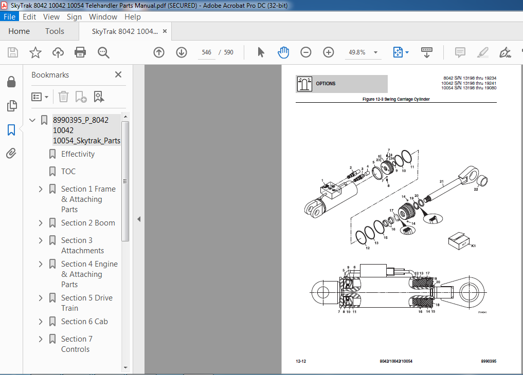 Skytrak 8042 10042 10054 Telehandler Parts Manual Pdf Download Heydownloads Manual Downloads