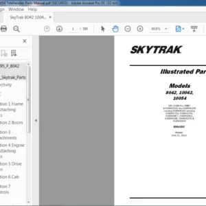 SkyTrak 8042 10042 10054 Telehandler Parts Manual - PDF DOWNLOAD