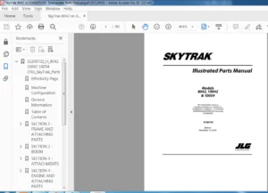 Sky Trak 8042 SN 0160045250 Telehandler Parts Manual - PDF DOWNLOAD