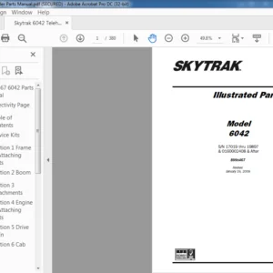 Sky trak 6042 Telehandler Parts Manual - PDF DOWNLOAD
