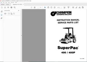 Super Pac 400 400P Service Parts Manual - PDF DOWNLOAD