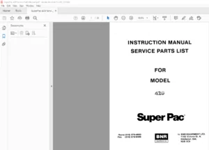 SuperPac 420 Service Parts Manual - PDF DOWNLOAD