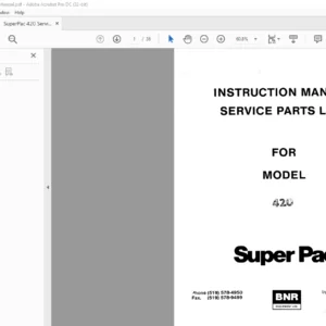 SuperPac 420 Service Parts Manual - PDF DOWNLOAD