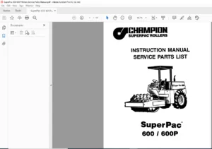 SuperPac 600 600P Rollers Service Parts Manual - PDF DOWNLOAD