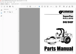Super Pac 840 840P Rollers Parts Manual - PDF DOWNLOAD