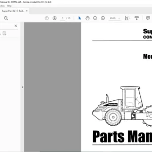 Super Pac 8410 Rollers Parts Manual Sn 101552 - PDF DOWNLOAD
