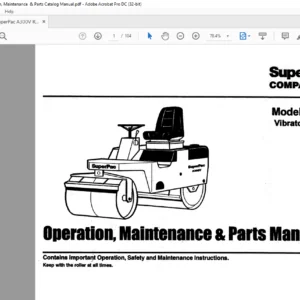 SuperPac A300V Roller Operation, Maintenance  & Parts Catalog Manual - PDF DOWNLOAD