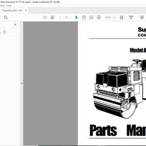 Super Pac A421 A471 Rollers Parts Manual Sn 101757 & up - PDF DOWNLOAD