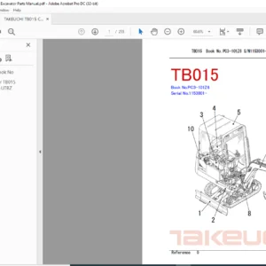 TAKEUCHI TB015 Compact Excavator Parts Manual - PDF DOWNLOAD