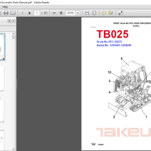 TAKEUCHI TB025 Compact Excavator Parts Manual - PDF DOWNLOAD