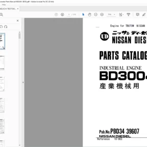 TAKEUCHI TB070W Hydraulic Excavator Parts Manual NISSAN  BD30 -PDF DOWNLOAD