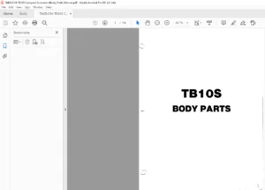 TAKEUCHI TB10S Compact Excavator (Body) Parts Manual - PDF DOWNLOAD