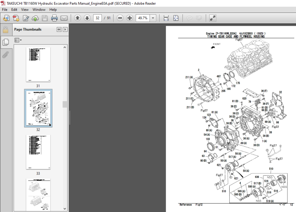 Takeuchi Tb1160w Hydraulic Excavator Parts Manual - Pdf Download 