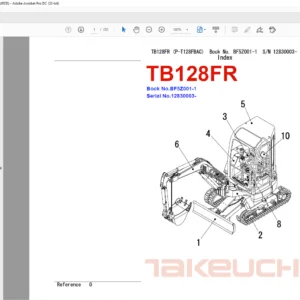 TAKEUCHI TB128FR Hydraulic Excavator Parts Manual - PDF DOWNLOAD