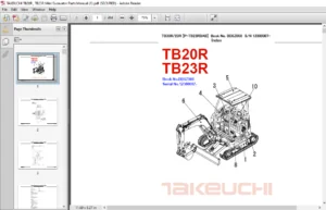 TAKEUCHI TB20R , TB23R Mini Excavator Parts Manual - PDF DOWNLOAD
