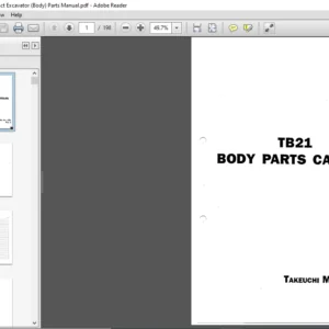 TAKEUCHI TB21 Compact Excavator (Body) Parts Manual - PDF DOWNLOAD