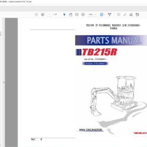 TAKEUCHI TB215R Hydraulic Excavator Parts Manual - PDF DOWNLOAD