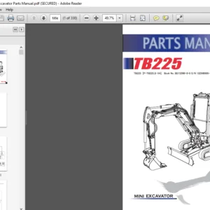 TAKEUCHI TB225 Mini Excavator Parts Manual - PDF DOWNLOAD