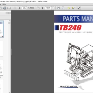 TAKEUCHI TB240 Mini Excavator Parts Manual 124000003 - PDF DOWNLOAD