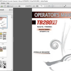 TAKEUCHI TB280FR Hydraulic Excavator Operator's Manual -PDF DOWNLOAD