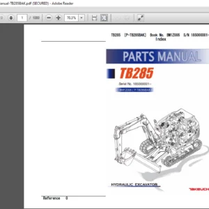 TAKEUCHI TB285 Hydraulic Excavator Parts Manual TB285BAK - PDF DOWNLOAD