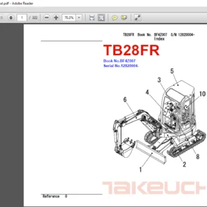 TAKEUCHI TB28FR Mini Excavator Parts Manual - PDF DOWNLOAD