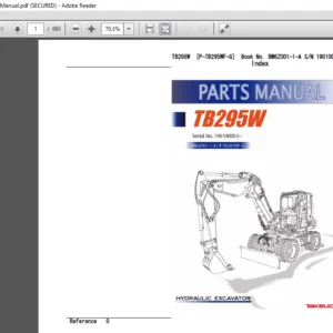 TAKEUCHI TB295W Hydraulic Excavator Parts Manual - PDF DOWNLOAD