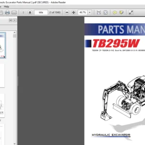 TAKEUCHI TB295W Hydraulic Excavator Parts Manual - PDF DOWNLOAD