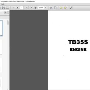 TAKEUCHI TB35S ENGINE Compact Excavator Parts Manual - PDF DOWNLOAD