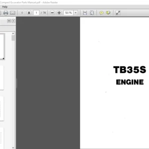 TAKEUCHI TB35S ENGINE Compact Excavator Parts Manual - PDF DOWNLOAD