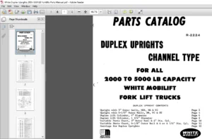 White Duplex Uprights 2000-5000 LB Forklifts Parts Manual - PDF DOWNLOAD