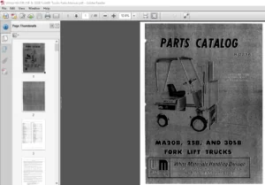 White MA20B 25B & 30SB Forklift Trucks Parts Manual  - PDF DOWNLOAD