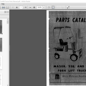 White MA20B 25B & 30SB Forklift Trucks Parts Manual  - PDF DOWNLOAD