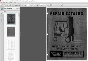 White MA30C 40 50 & 60C Forklift Trucks Parts Manual - PDF DOWNLOAD