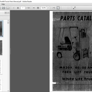 White MA30H 40 50 & 60 Forklift Trucks Parts Manual - PDF DOWNLOAD