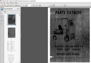 White MA30H 40 50 & 60 Forklift Trucks Parts Manual - PDF DOWNLOAD