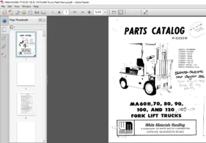 White MA60H 70 80 90 100 & 120 Forklift Trucks Parts Manual - PDF DOWNLOAD