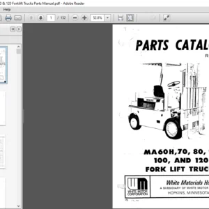 White MA60H 70 80 90 100 & 120 Forklift Trucks Parts Manual - PDF DOWNLOAD