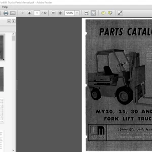White MY20 25 30 & 40C Forklift Trucks Parts Manual - PDF DOWNLOAD