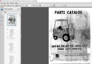 White MY40 50 60 70 & 80B Forklift Trucks Parts Manual - PDF DOWNLOAD