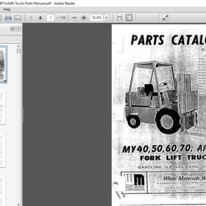 White MY40 50 60 70 & 80B Forklift Trucks Parts Manual - PDF DOWNLOAD