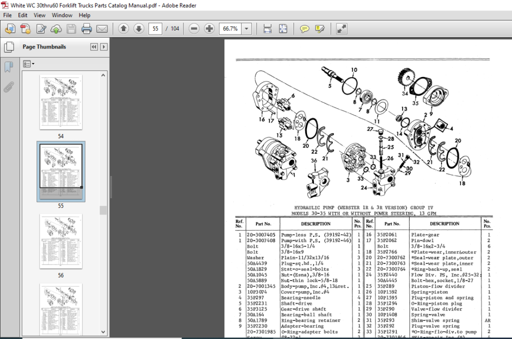 White WC 30thru60 Forklift Trucks Parts Catalog Manual - PDF DOWNLOAD ...