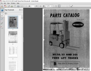 White WC20 25 & 30S Forklift Trucks Parts Manual - PDF DOWNLOAD