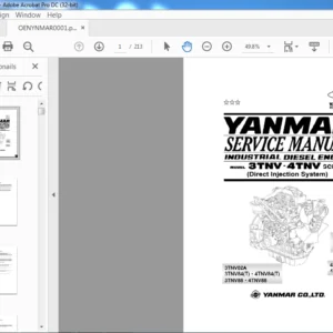 Yanmar 3TNV-4TNV Series Diesel Engine Service Manual  - PDF DOWNLOAD