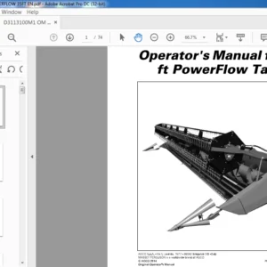 2014 Massey Ferguson EU Harvesting MF Cutting Table Powerflow 35' Operator's Manual - PDF DOWNLOAD