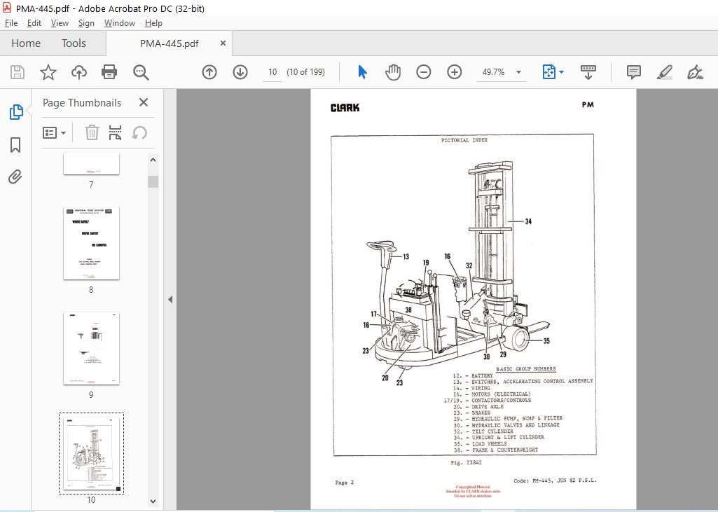 Clark Forklift Pma St Planned Maintenance And Adjustment Manual