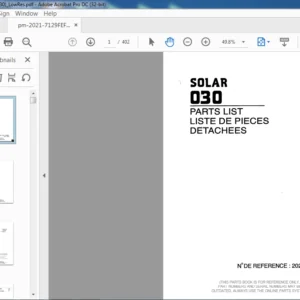DOOSAN SOLAR030 EXCAVATOR PARTS MANUAL S2021 7129FEF - PDF DOWNLOAD