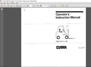 Clark Forklift 356 English OI-345 Operator's Manual
