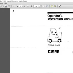 Clark Forklift 356 English OI-345 Operator's Manual