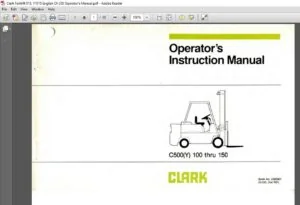 Clark Forklift 915, Y1015 English OI-335 Operator's Manual